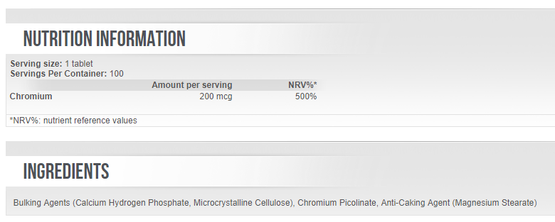 Chromium Picolinate - 100 tableta
