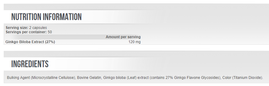 Ginkgo Biloba - 100 kapsula