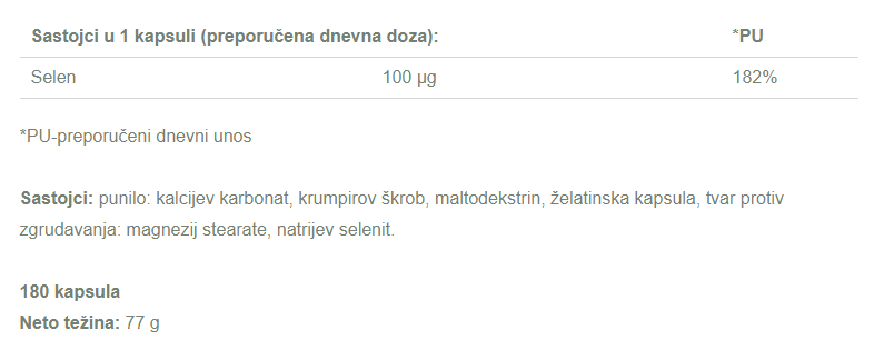 Selen - 180 kapsula
