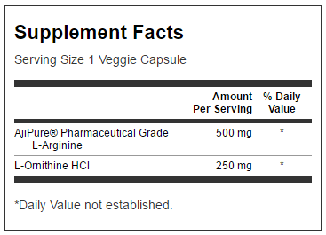 L-Arginine with L-Ornithine Ultra AjiPure - 90 kapsula