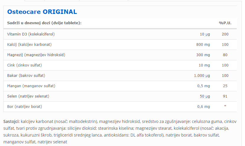 Osteocare Original - 90 tableta