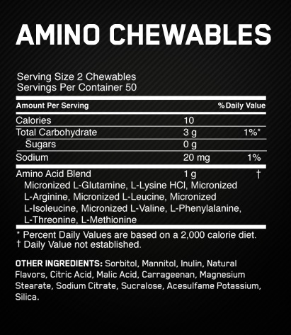 Amino Chewables - 100 bombona