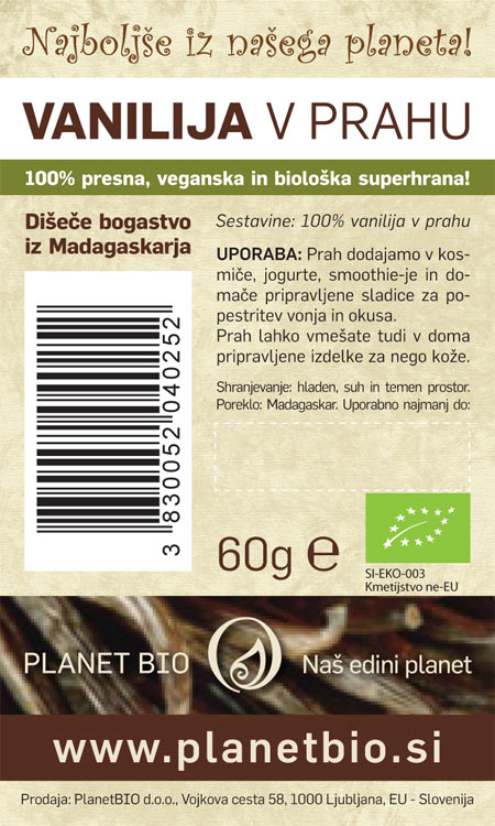 Bio Vanilija u prahu - 60 g