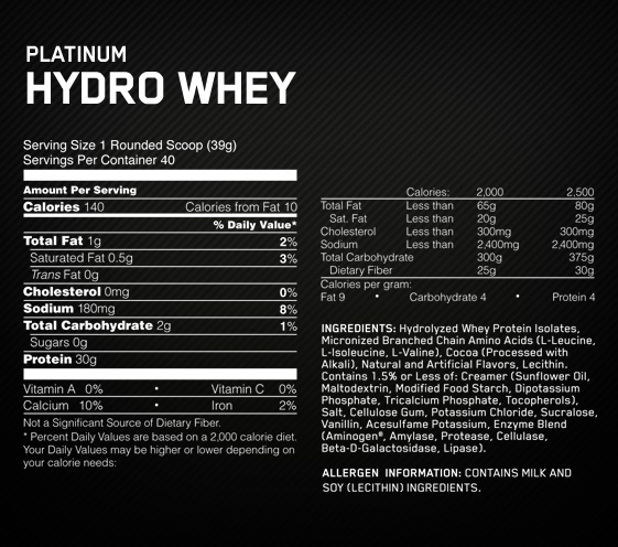 Platinum Hydrowhey - 795 g