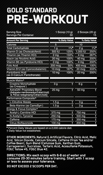 Gold Standard Pre-Workout - 330 g