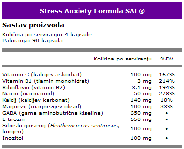 Stress Anxiety Formula - 90 kapsula