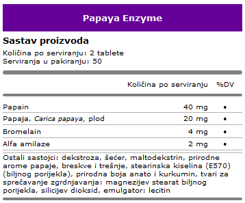 Papaya Enzyme - 100 tableta