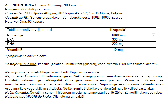 Omega-3 Strong - 90 kapsula (2+1 GRATIS)